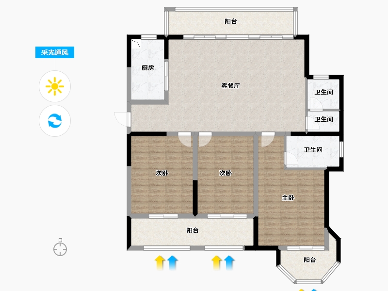 江苏省-镇江市-中南望江-150.00-户型库-采光通风