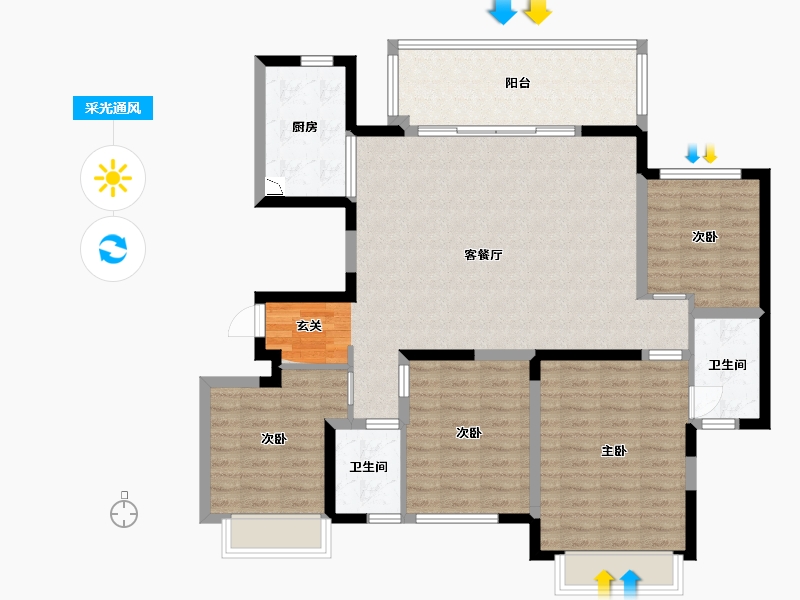 广西壮族自治区-南宁市-中海哈罗学府-114.88-户型库-采光通风