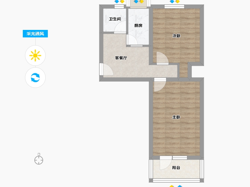 北京-北京市-金水家园-45.36-户型库-采光通风