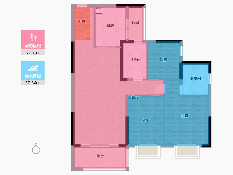 广西壮族自治区-南宁市-南宁恒大悦龙台-89.20-户型库-动静分区