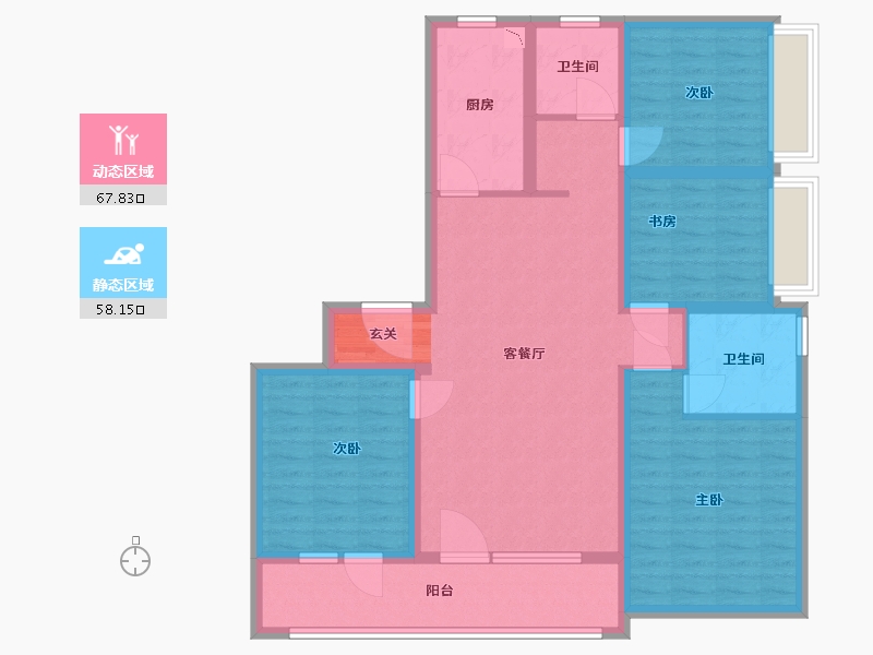 山东省-青岛市-海尔产城创蓝谷・海上东方-112.00-户型库-动静分区