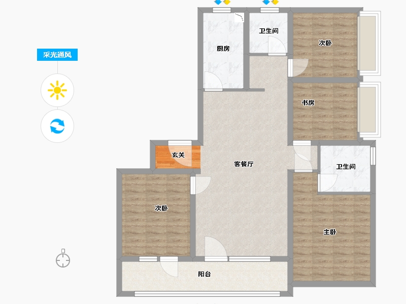 山东省-青岛市-海尔产城创蓝谷・海上东方-112.00-户型库-采光通风