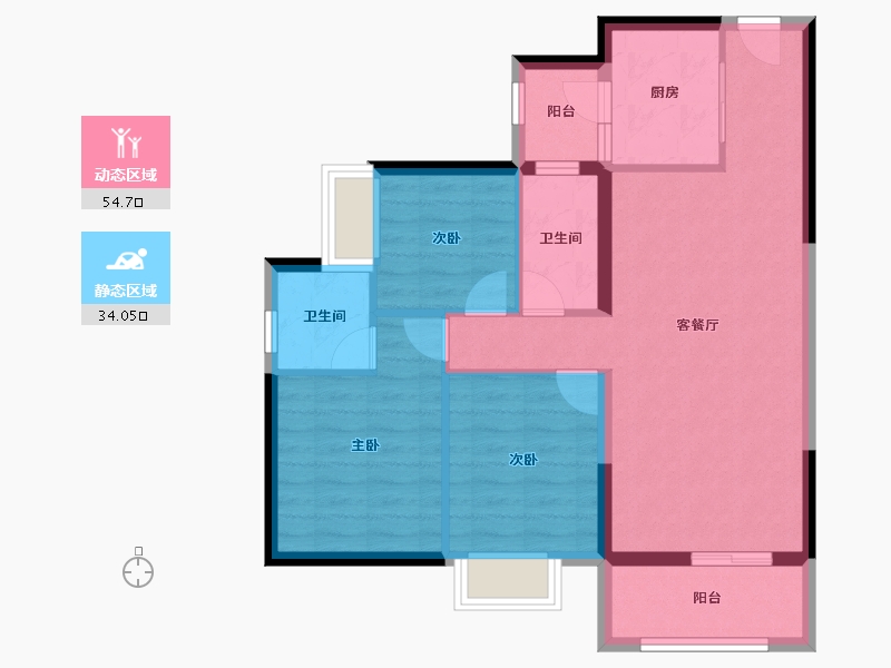 广东省-东莞市-麻涌碧桂园铜雀台-79.29-户型库-动静分区