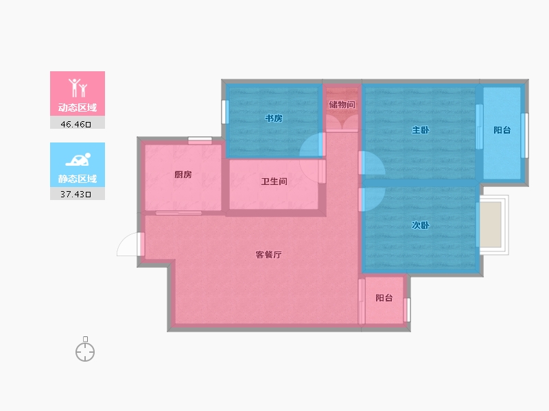 山西省-吕梁市-孝义盛世兰亭-74.05-户型库-动静分区