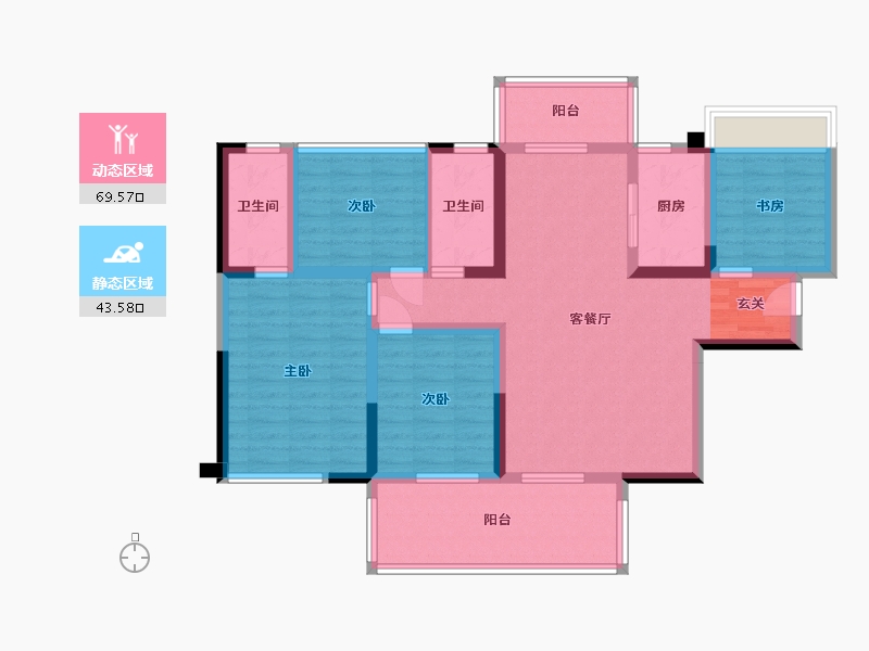 广西壮族自治区-南宁市-彰泰凤岭江湾-100.00-户型库-动静分区