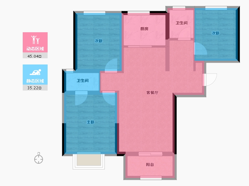 河南省-郑州市-绿地花语城-70.78-户型库-动静分区