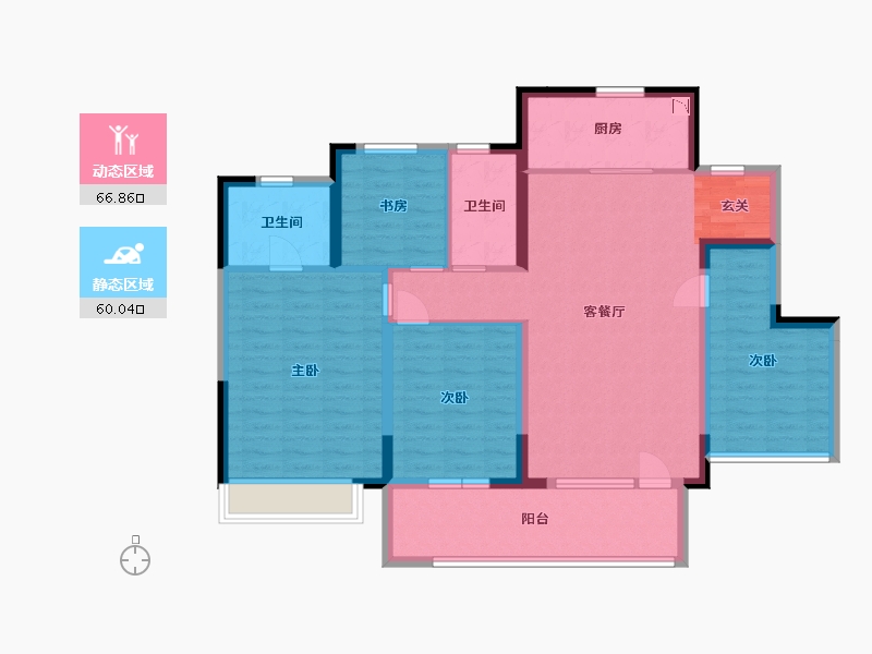 山东省-青岛市-金科平澜府-113.59-户型库-动静分区