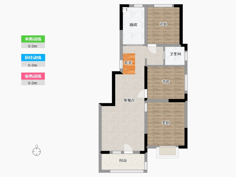 山东省-青岛市-鑫江花漾里-76.80-户型库-动静线