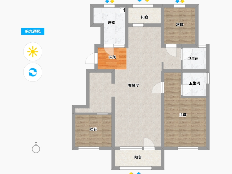 山东省-青岛市-金地康养智慧谷-86.40-户型库-采光通风