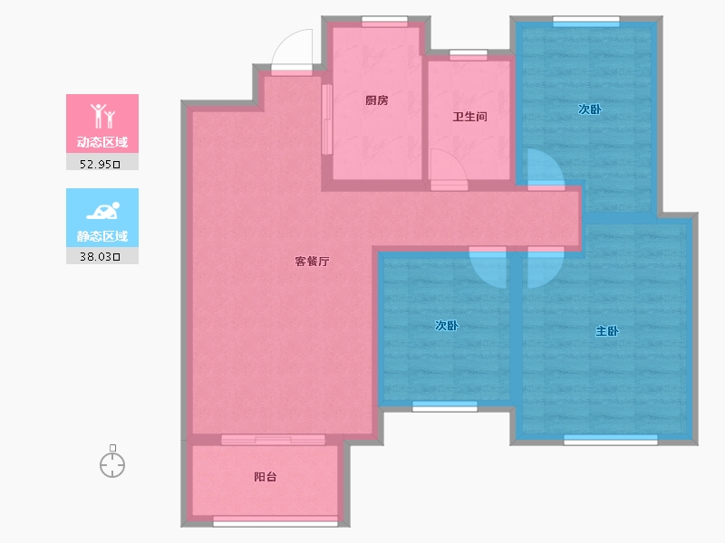 江苏省-徐州市-市府雅苑-80.87-户型库-动静分区