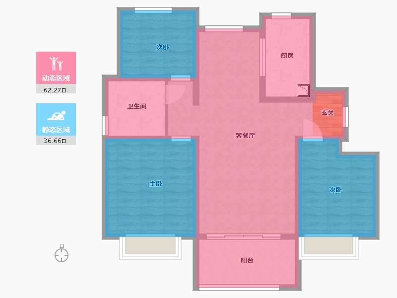 山东省-青岛市-海信文墨里-88.00-户型库-动静分区