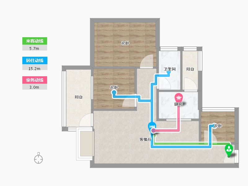 广东省-深圳市-东方瑞景苑-58.45-户型库-动静线