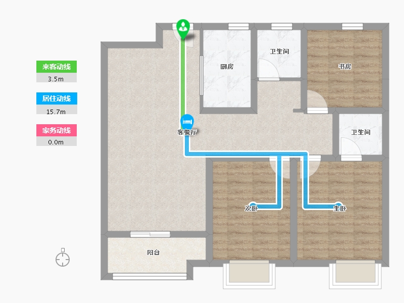 河南省-焦作市-公园壹号院-85.33-户型库-动静线