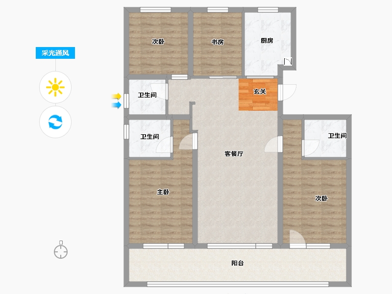 山东省-青岛市-桃李芳菲-112.81-户型库-采光通风