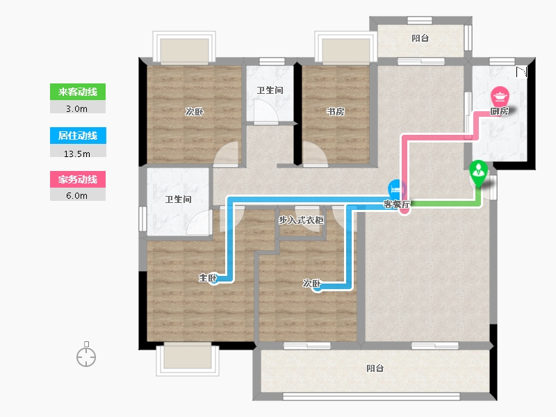 湖北省-荆州市-海墅湾-107.06-户型库-动静线