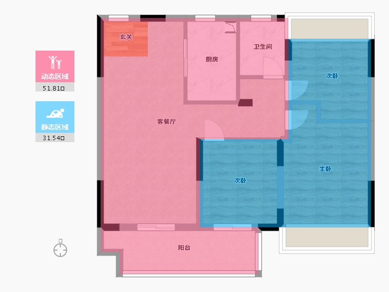 江苏省-南通市-卓越悦宸-74.40-户型库-动静分区