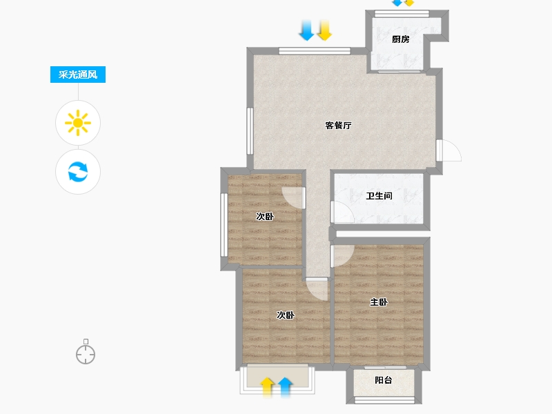 江苏省-徐州市-锦绣山水-南区-74.85-户型库-采光通风