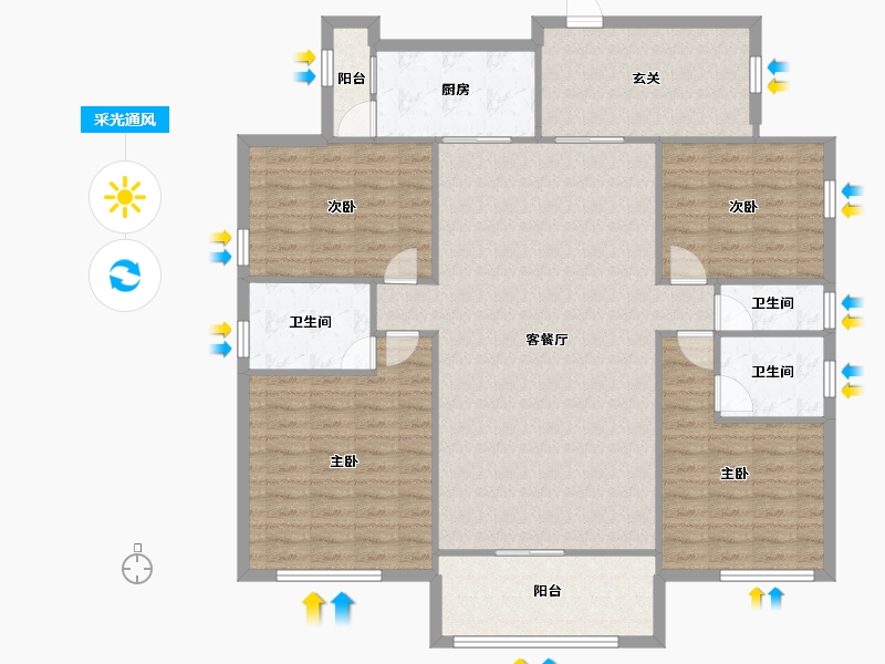 广东省-汕尾市-海丰县丽景城-139.95-户型库-采光通风