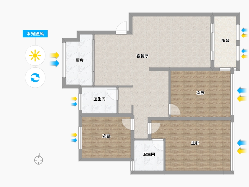 江苏省-盐城市-学府壹号-113.97-户型库-采光通风