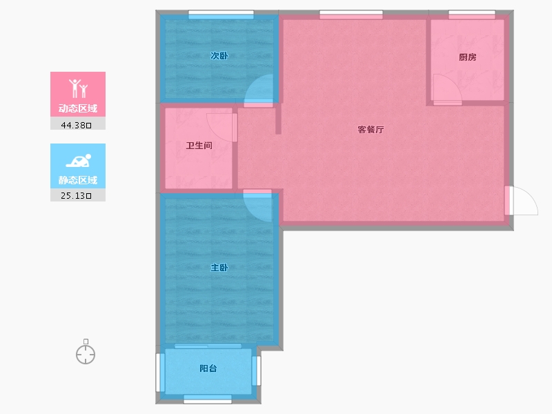 山西省-吕梁市-御景花园-62.37-户型库-动静分区