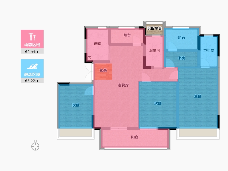 安徽省-马鞍山市-奥克斯姑溪锦域-111.99-户型库-动静分区