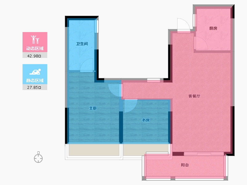 浙江省-杭州市-富春印象金座-62.73-户型库-动静分区