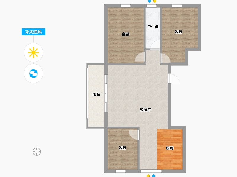 海南省-海口市-观澜湖观园-81.66-户型库-采光通风