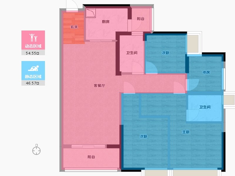 广东省-佛山市-保利同济府-89.61-户型库-动静分区