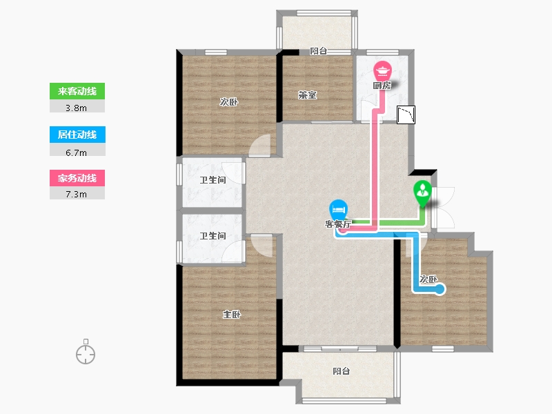 湖南省-长沙市-荣盛城-140.00-户型库-动静线