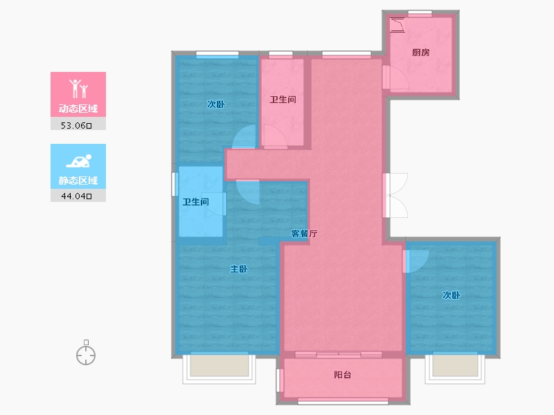 河北省-张家口市-中国铁建・西山国际城-86.35-户型库-动静分区