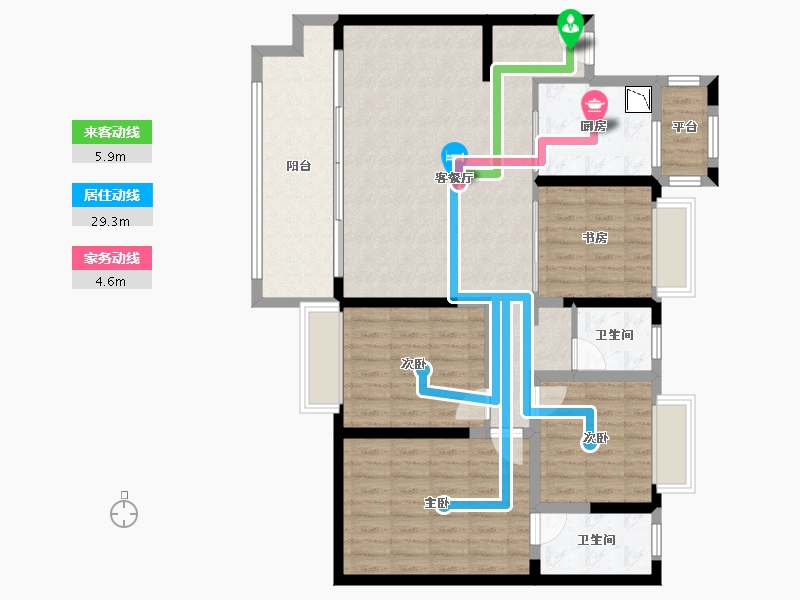 重庆-重庆市-山水华府-109.34-户型库-动静线