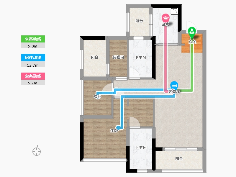 广东省-佛山市-金茂碧桂园正荣府-80.00-户型库-动静线