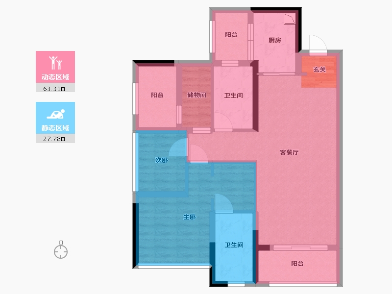 广东省-佛山市-金茂碧桂园正荣府-80.00-户型库-动静分区