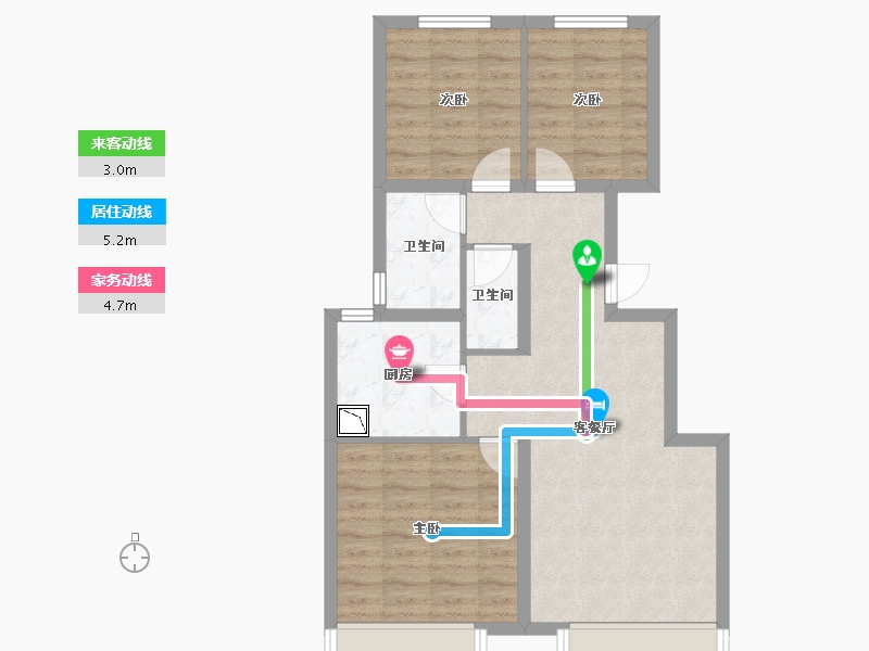 黑龙江省-哈尔滨市-万科·招商城市之光-68.38-户型库-动静线