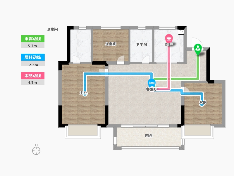 浙江省-金华市-大发奥园・融悦湾-79.99-户型库-动静线