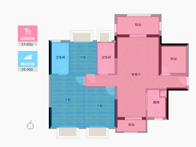 广东省-惠州市-华邦星光里-83.24-户型库-动静分区