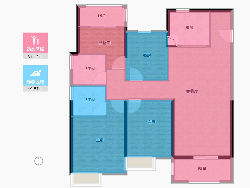 安徽省-合肥市-四季海棠-121.01-户型库-动静分区