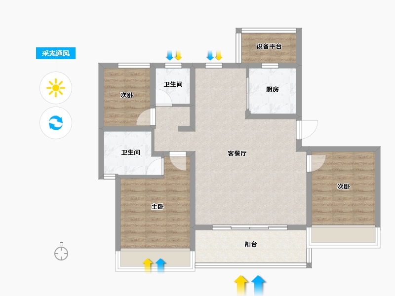 江苏省-苏州市-海胥澜庭-89.27-户型库-采光通风