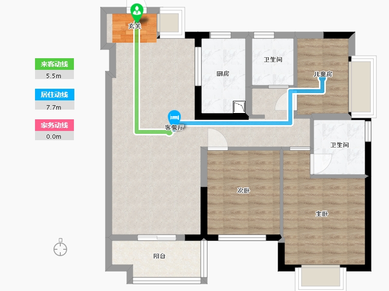 广东省-惠州市-嘉鸿新城博雅府-79.20-户型库-动静线