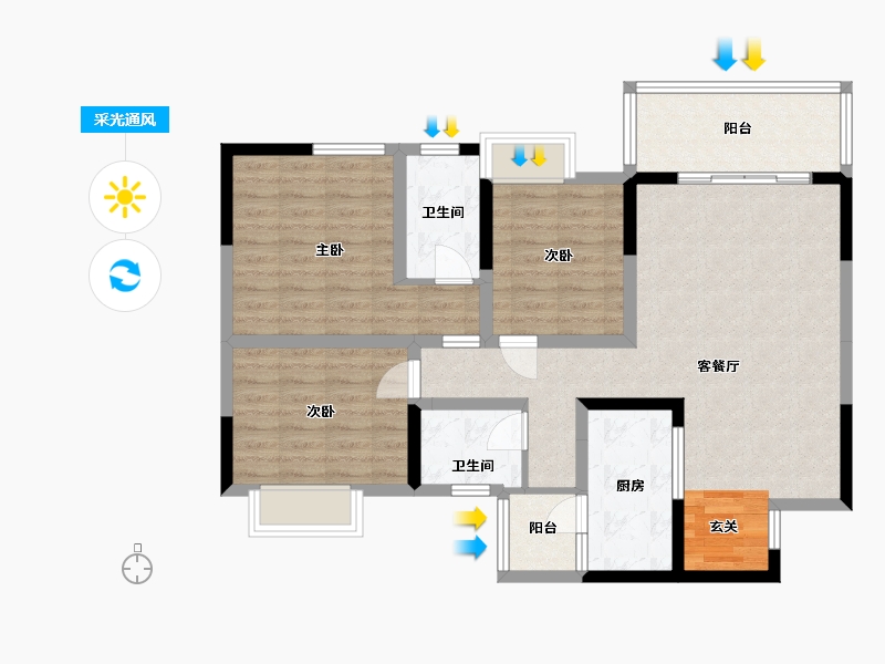 四川省-成都市-城市之光-93.67-户型库-采光通风