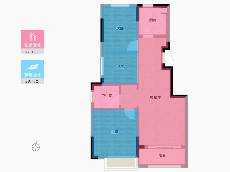 浙江省-金华市-观澜江境-63.20-户型库-动静分区