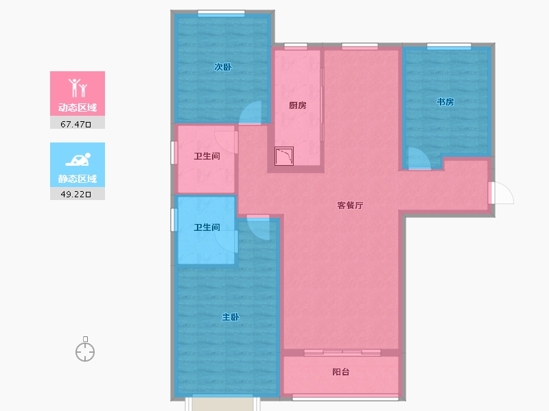 河北省-石家庄市-颖泽园-104.56-户型库-动静分区