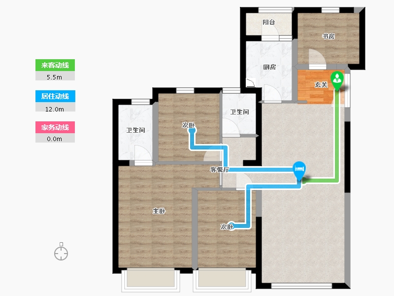 陕西省-西安市-蓝光雍锦湾-91.06-户型库-动静线