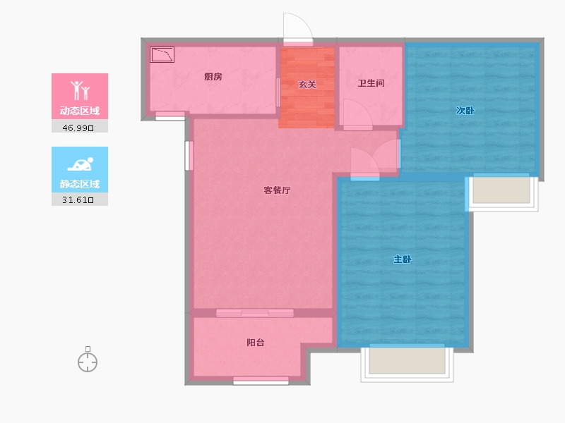 黑龙江省-哈尔滨市-会展城上城・星御-70.40-户型库-动静分区