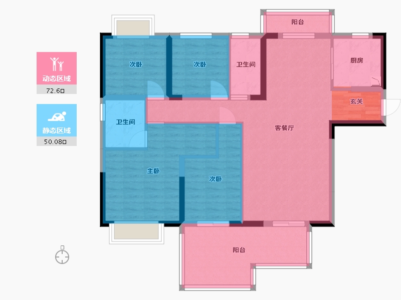 广东省-东莞市-保利滨湖堂悦-109.72-户型库-动静分区