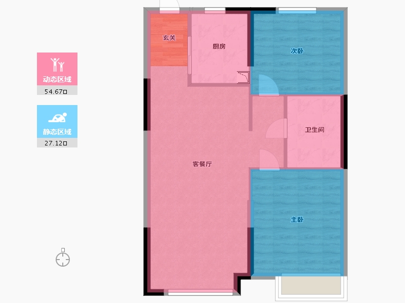 黑龙江省-哈尔滨市-恒大�B庭三期-74.40-户型库-动静分区