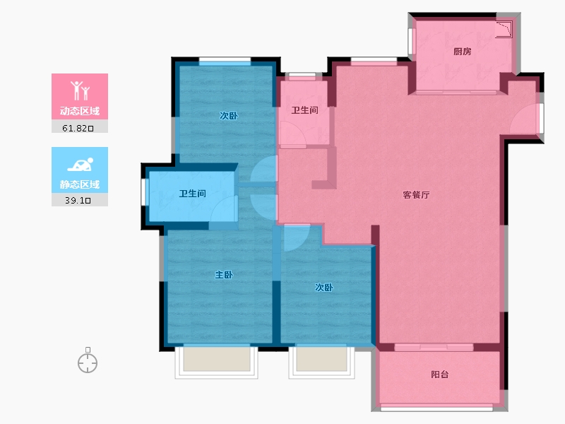 江苏省-苏州市-公元壹号-90.00-户型库-动静分区