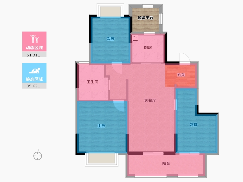 江苏省-扬州市-招商&新城-运河上宸-80.61-户型库-动静分区