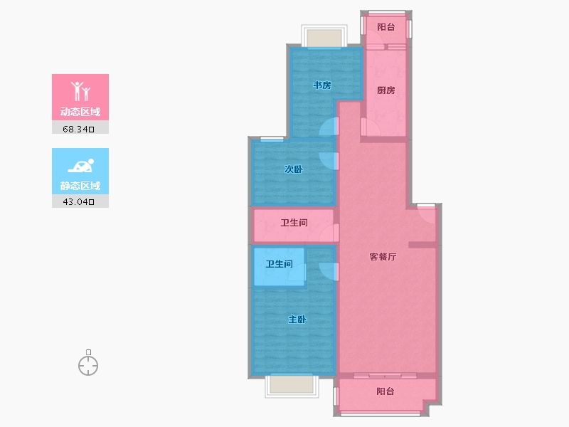 北京-北京市-北店嘉园-98.95-户型库-动静分区