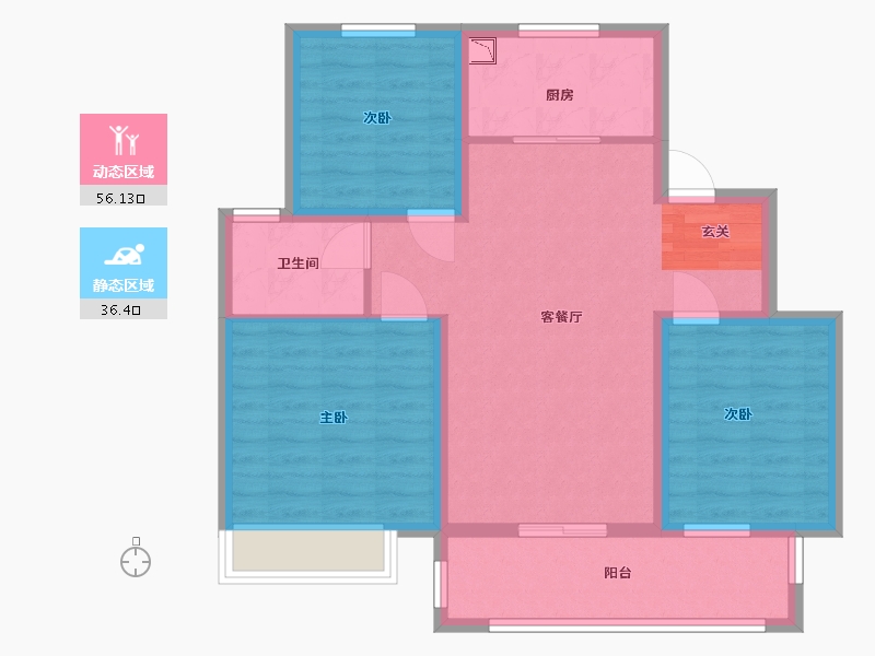 江苏省-扬州市-中海上东区-82.40-户型库-动静分区